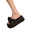 Casual explosive slippers women's outer wear bow versatile summer 2025 new muffin thick bottom one-word cool slippers