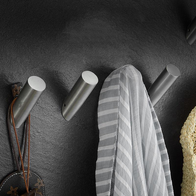 4pc 304 Stainless Steel Bathroom Towel Hook Brushed Gold Wall-mounted Coat Hook Hat Robe Key Bag Hanger Bathroom Hardware