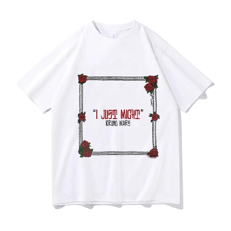 

Bruno Mars I Just Might Tour 2026 T-shirt THE ROMANTIC Tshirts Cotton Short Sleeve Loose Women Aesthetic Soft T Shirt Streetwear S чёрный