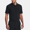 Under Armour Solid Color Double Placket Collared Short Sleeve Polo Shirt Men Tops Black 1377362-001