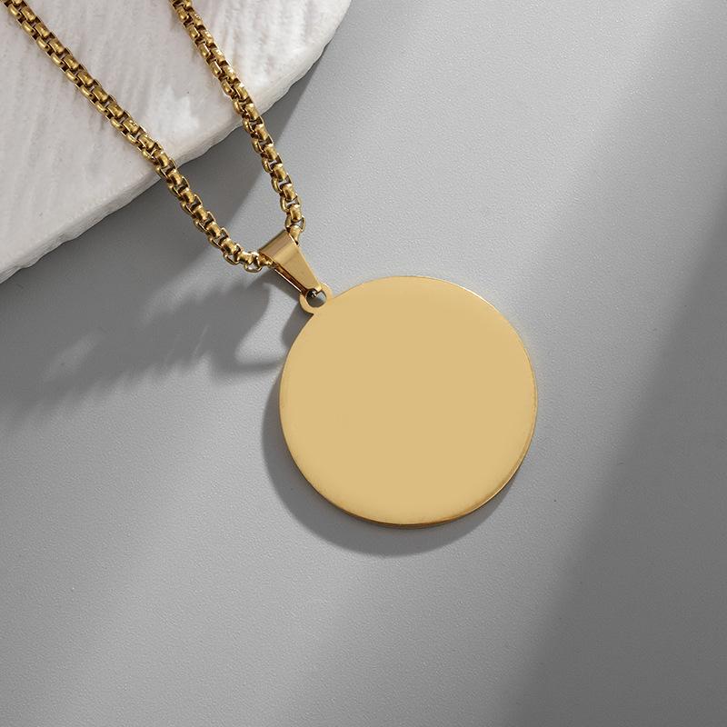 New Round Glossy Fashion Versatile Simple Jewelry Accessories Pendant Necklace
