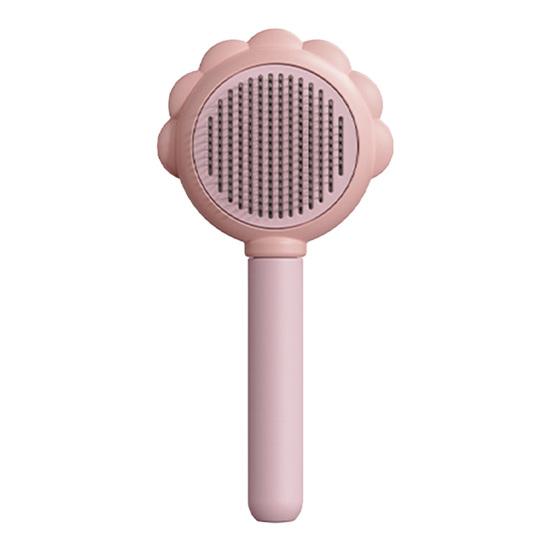 Pet Grooming Comb Loose Fur Removal Comb Dog Hair Detangling Brush Easy to Clean Deshedding Tool for Long or Short Hair Cats Dogs розовый