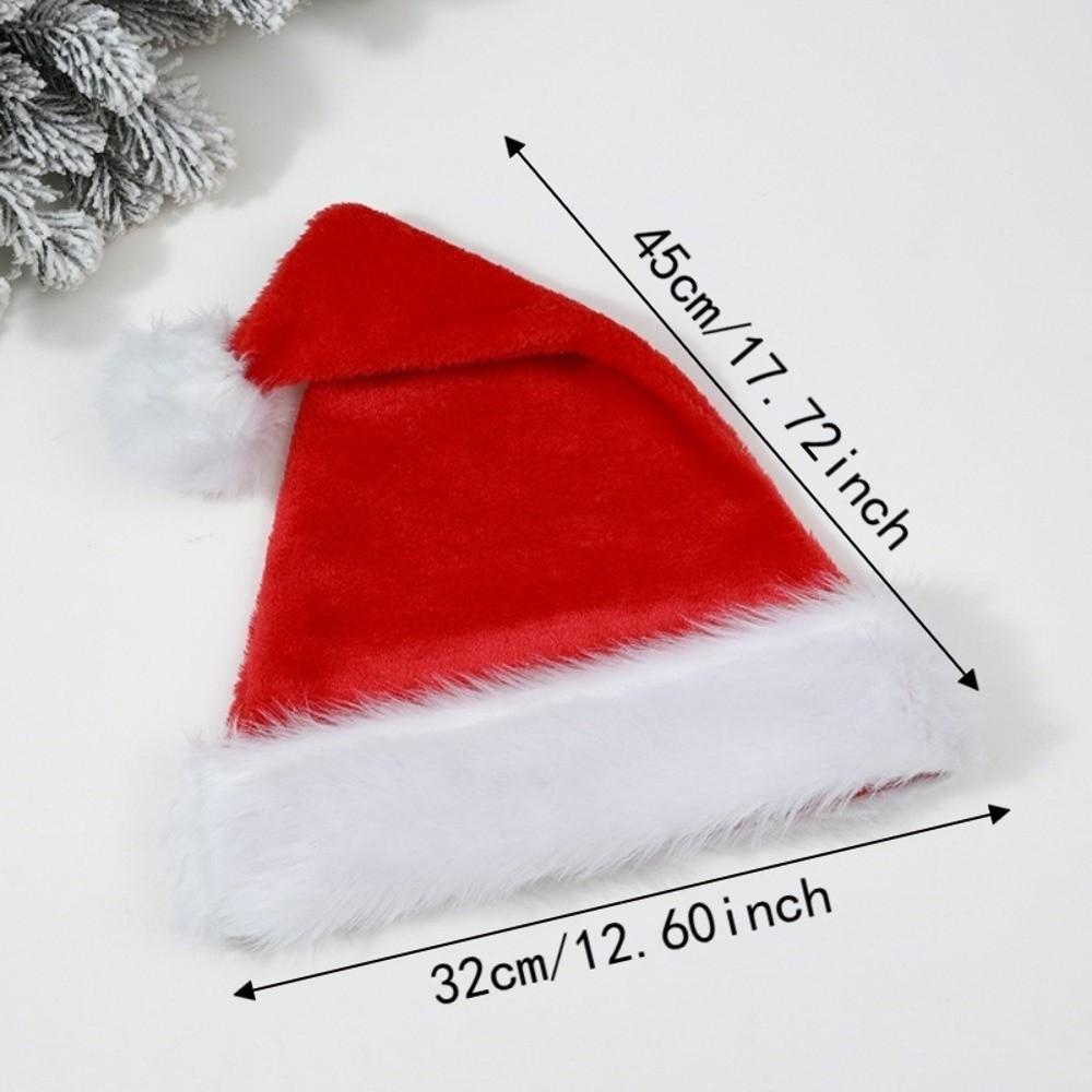 Gifts Long Christmas Santa Hat Faux Fur Trim Thickened Soft Fabric Christmas Hat Pom Pom Festive Santa Cap Christmas Parties