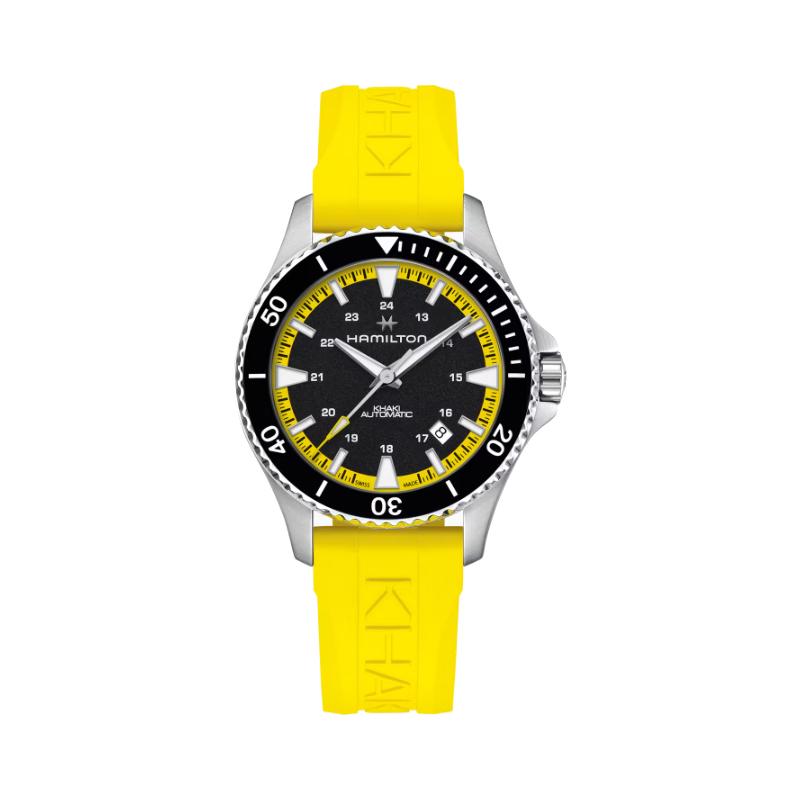 

Hamilton Khaki Navy Series Automatic Mechanical Movement 100m Water Resistant Watch 40mm Black Dial Stainless Steel Case Rubber Strap H82395332 Regular Watch Box