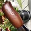 Fully automatic 10-bone wind-resistant solid wood handle lettering three-fold men's umbrella umbrella plus umbrella