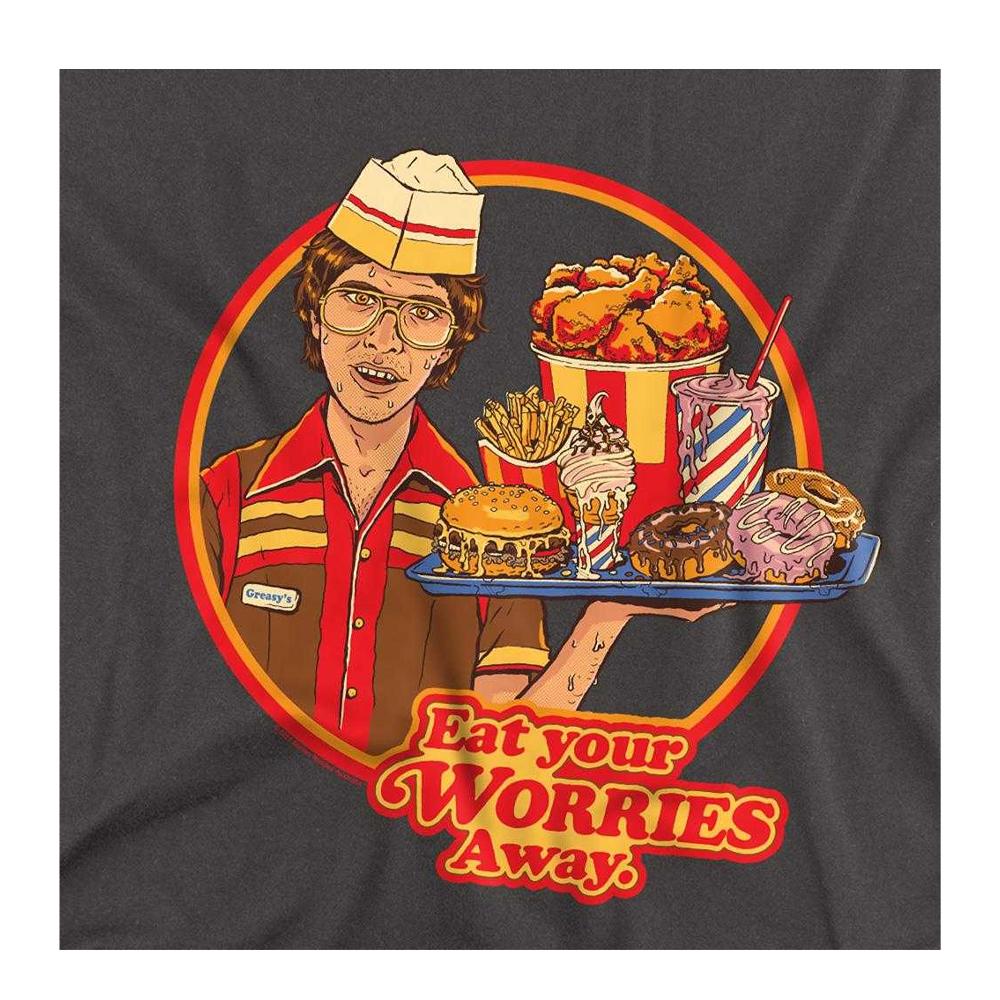 Steven Rhodes Unisex Adult Eat Your Worries Long-Sleeved T-Shirt