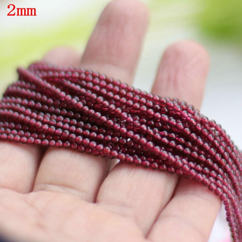Natural 2-3mm Round Garnet Beads Strand - High-Quality Beading Accessories