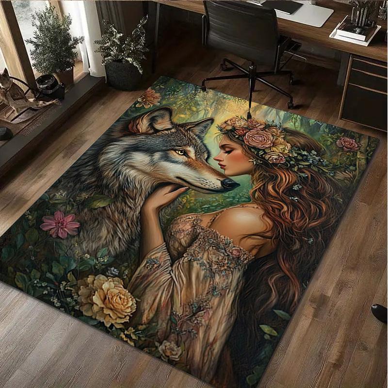 1Pc Flowers Animal Rug - Home carpet Office Decorative Carpet For Living Room Bedroom Door Mat Floor Rug Computer Chair Area Rug