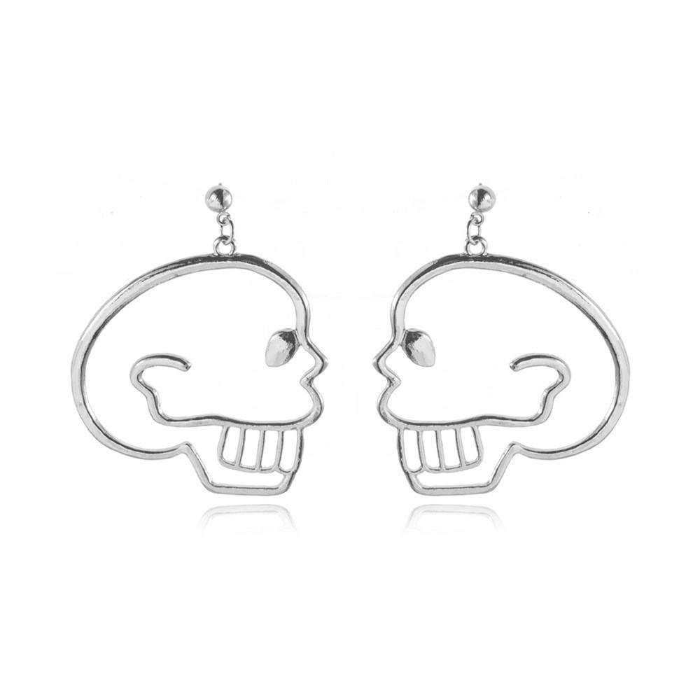 European Fashion American Trendy Hollow Skeleton Earrings Unique Simple Street Jewelry Style