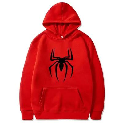 Kadın Kapşonlu Sokak Modası Örümcek Baskılı Sweatshirt Polar Kapşonlu Bayan Rahat Komik Bol Kapşonlu