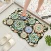Small Fresh Flower Bathroom Floor Mat Hot-selling Imitation Cashmere Floor Mat Household Bathroom Door Absorbent Foot Mat