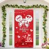 Happy Valentine's Day Door Cover Valentines Day Decorations Door Banner Red Mouse Heart Valentine Door Cover Valentine's Day Hanging Banner for Front