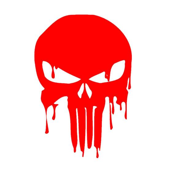Car Sticker Self-adhesive Waterproof PET Reflective Material Bloody Skull Design Sticker for Car