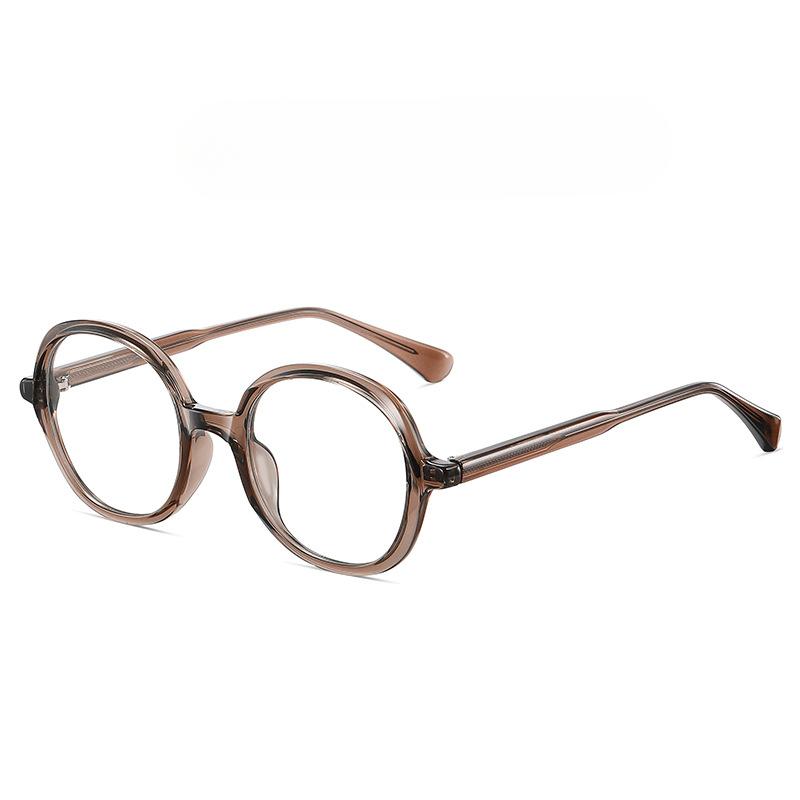 New TR90 Full-frame Glasses Frame Japanese Plate Pin Round Glasses Retro Thick Border Blue Flat Mirror