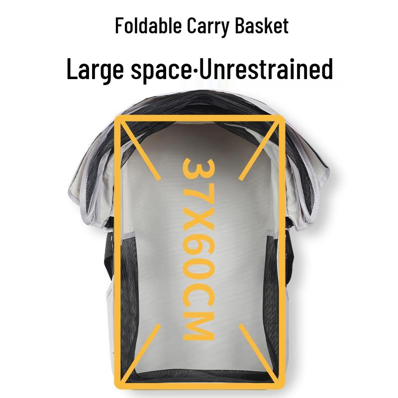 High-End Foldable Pet Stroller for Corgis, Cats, and Small Dogs - Lightweight, Multifunctional, Hand-Push Design.