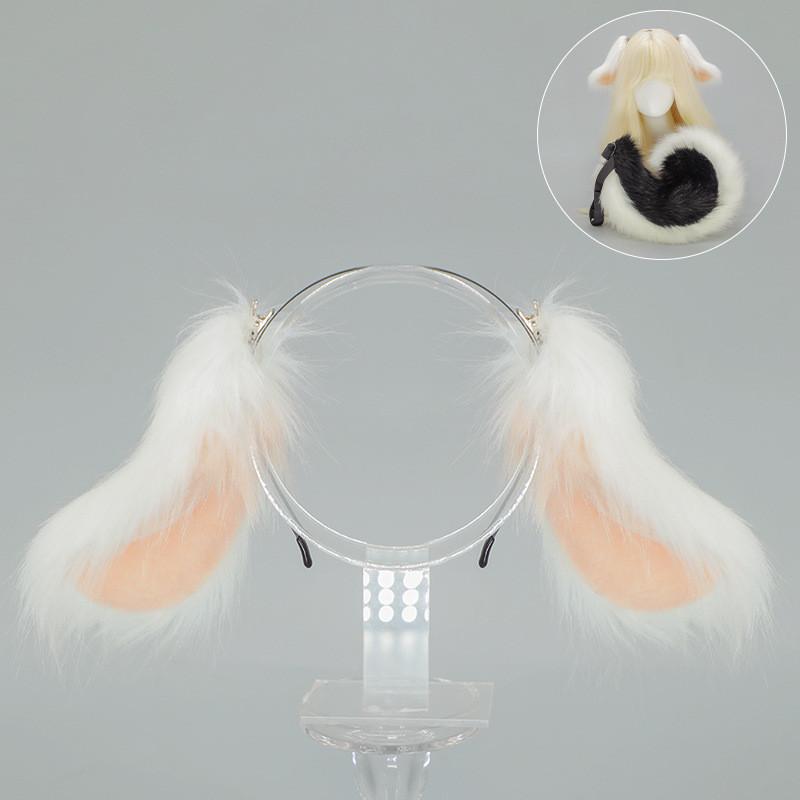 Set Cosplay con Orecchie e Coda da Cane Anime Giapponese con Accessori Peluche per Feste di Halloween