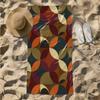 1pc Geometric Retro Pattern Design 2D Printed Microfiber Beach Towel, Quick Dry Super Absorbent. Great for Beach, Pool