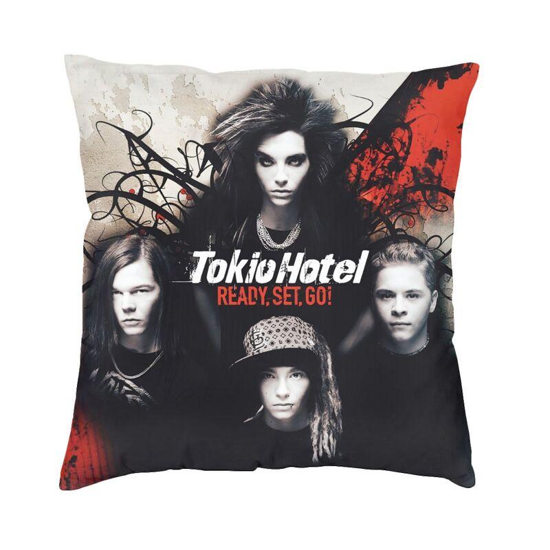 Soft Tokio Hotels Logo Music Rock Band Throw Pillow Case Decoration Custom Square Cushion Cover 40X40Cm Pillowcover Living Room