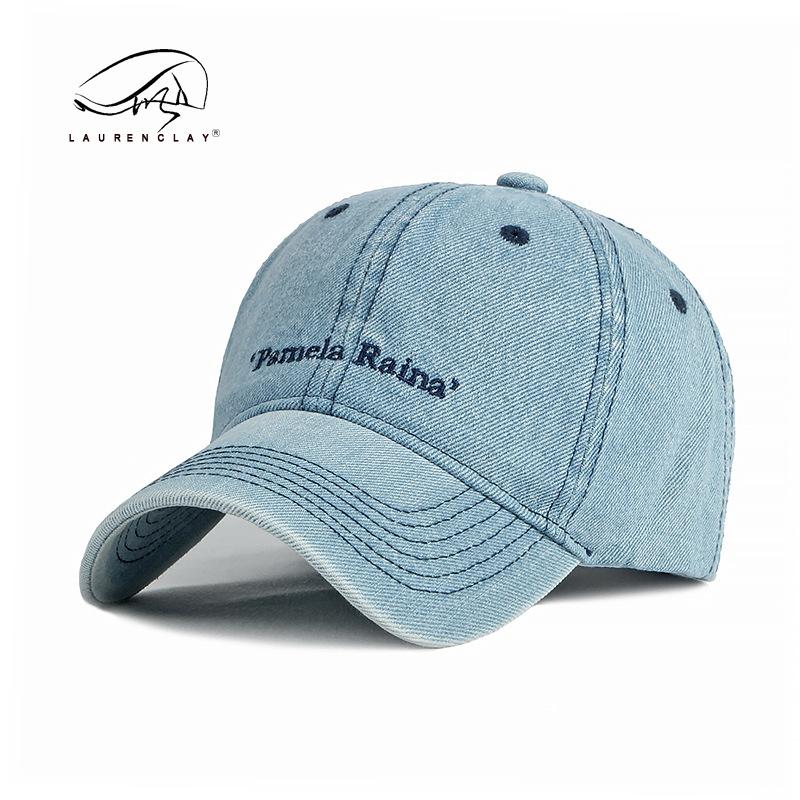 Fashion Washed Denim Cap Men's Embroidery Letters Sunscreen Sunshade Sun Hat Casual Baseball Cap Children