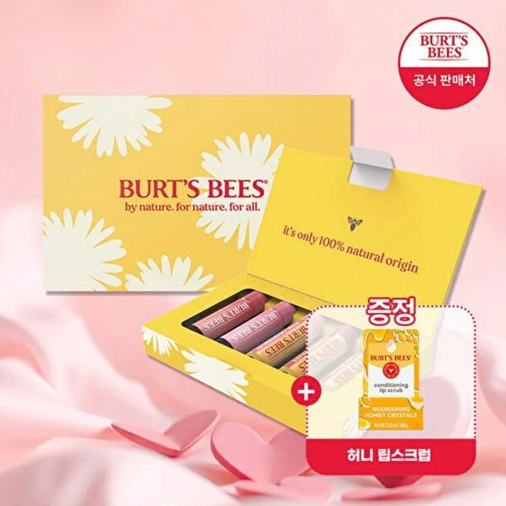 [Пчелы Берта] (+Бесплатный медовый скраб для губ) Burt s Bees Набор из 5 бальзамов для губ