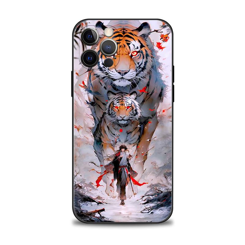 Ink Painting Pouzdro na telefon Tiger Lion pro iPhone Samsung Galaxy Redmi Xiaomi Oppo OnePlus Note SA 7 8 9 10 11 12 13 14 20 21 22 23 53 54 Pro Max Ultra