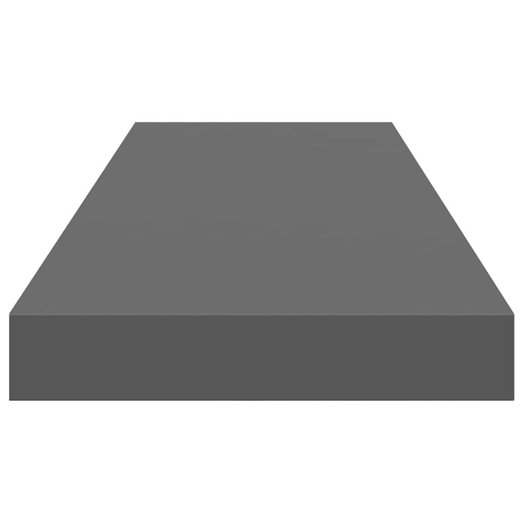Floating Shelf High Gloss Gray 80 X 23.5 X 3.8 Cm MDF