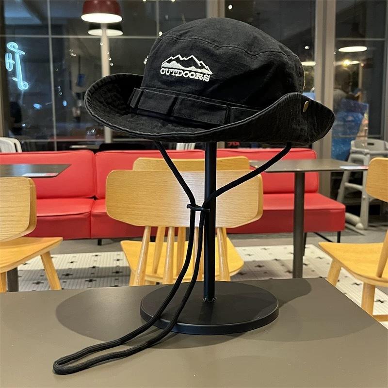Popular Outdoor Retro Bucket Hat Summer Hiking Fishing Sun Protection Sun Hat Mountaineering Shade Western Cowboy Hat