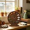 Forniture per Rituali Accoglienti a Casa Decorazione Calendario Mensile Stagionale in Legno, Orologio Stagionale Perpetuo Rotondo in Stile Rustico, Regalo per Amanti dell'Autunno Zucca Quattro