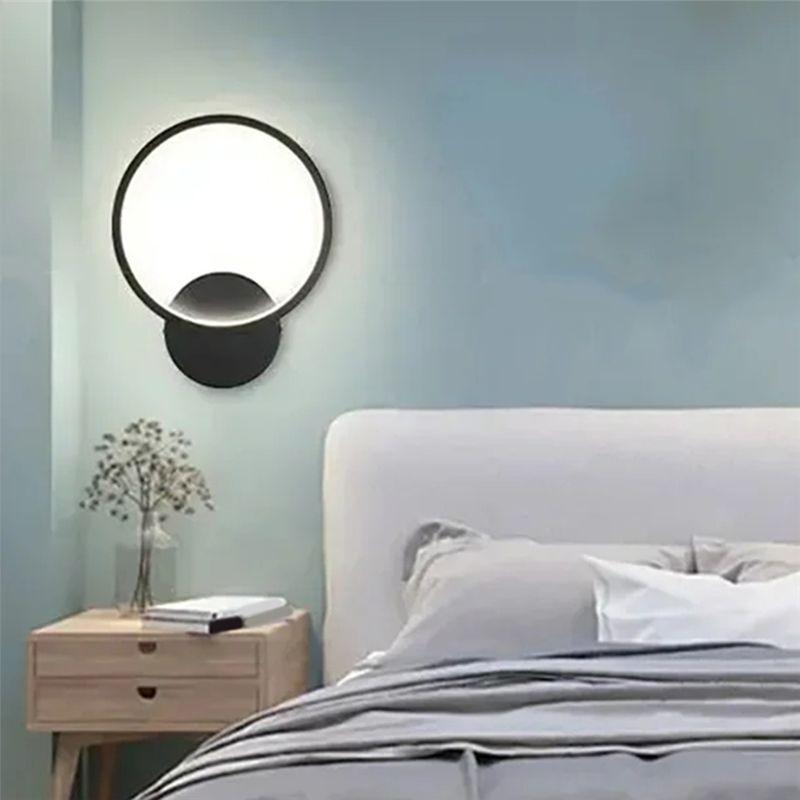 A84E-Wall Light Modern LED Wall Lamp Nordic Home Decor Wall Sconce Fixture Minimalist Illumination For Balcony Bedroom Black