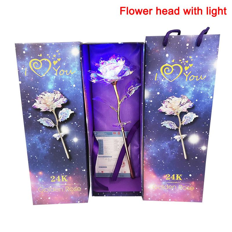 Gold Foil Plated Rose Flower 24K Dipped Decor With Stand Mothers Day Gift & Valentine's Day Gift Gold Flower with Gift Box