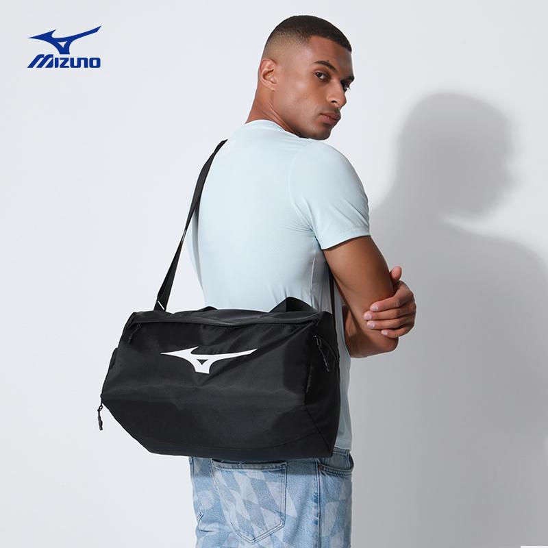 New Mizuno Polyester Travel Bag, Gym Bag, Crossbody Bag Swim Bag Unisex Black N3CMC004-39