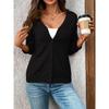 Cardigan da donna estate 2025, scialle sottile, manica a tre quarti, lavorazione a maglia traforata, scollo a V