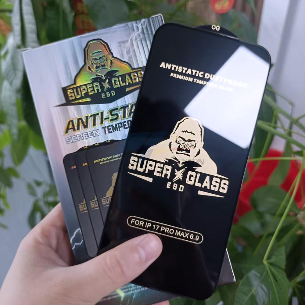 Schwarzer King Kong ESD Hoher Anti-Peeping Sichtschutz Gehärtetes Glas Displayschutz für iPhone 12 13 14 15 16 17 Pro Max & 13 Mini
