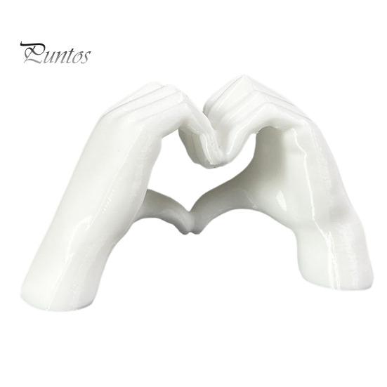 Desktop Love Hand Statue 3D Printed Gesture Figurine Heart Shape Ornament Sculpture Home Office Wedding Party Decoration PLA