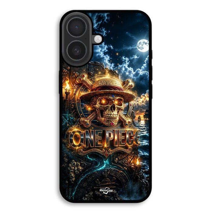 Hülle Für iPhone 18 One Piece Piraten Strohhut Goldener Schatz Abenteuer Manga Maniacase schwarz