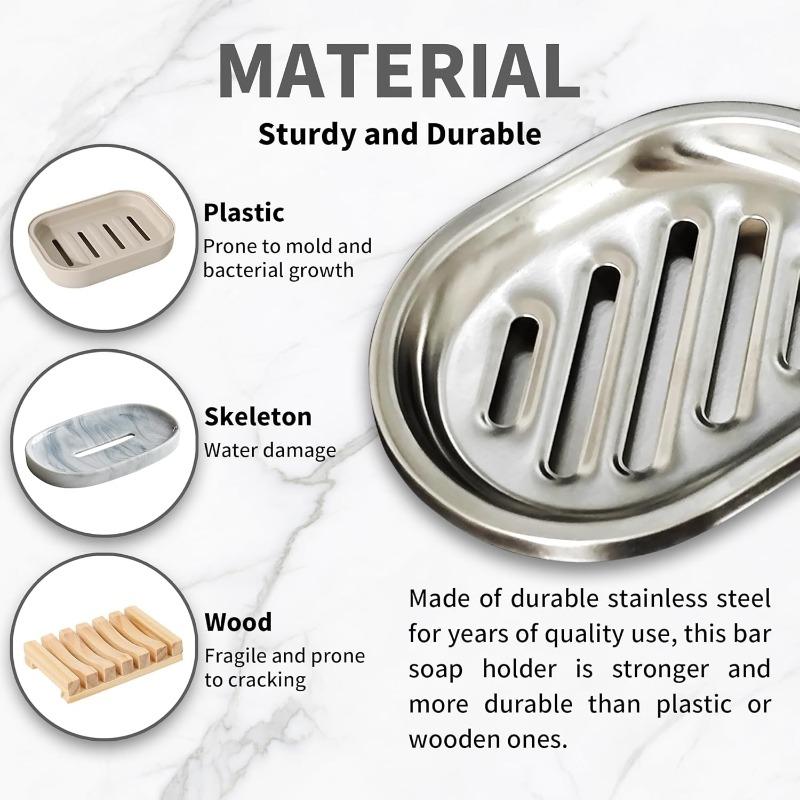 Stainless Steel Soap Holder, Rust Proof Soap Dish, Kitchen Sink, Sponge Holder, Convenient and Practical for  Home  Use