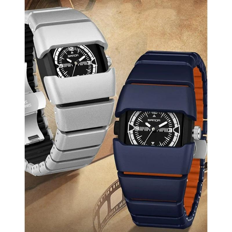 SANDA Cool Watch For Men Creative Style Alien Design Waterproof Luminous Quartz Watches Male Sports Wristwatch