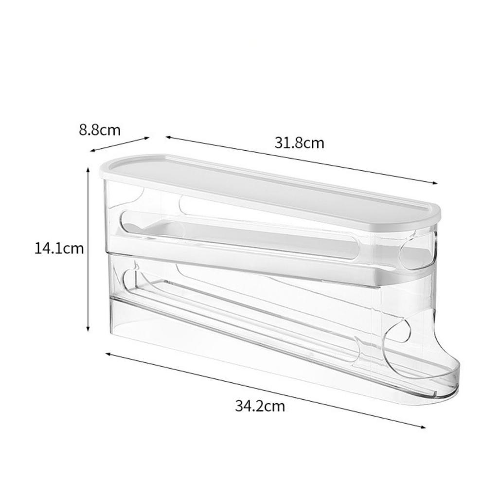 Egg Dispenser, Suitable for Refrigerator, Kitchen Storage Organizer, Countertop, Transparent Double Layer Egg Dispenser Holder