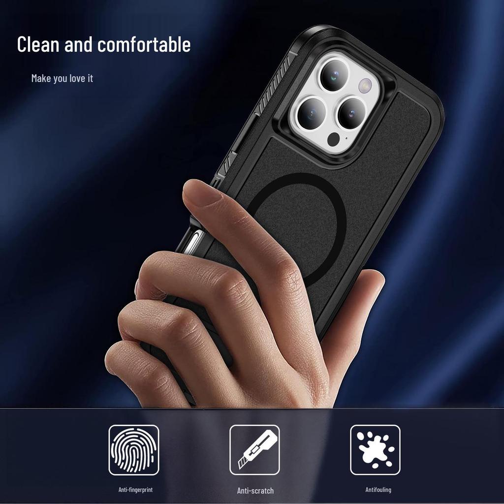 iPhone 17 Pro Max Magnetische Ständerhülle - Mattierte Anti-Drop-Schutzhülle