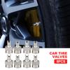 20pcs Wheel Tire Valve Lid Cover Leak-proof Tire Valve Stem Cap Copper Slotted Head Stem Cover Auto Repair Parts