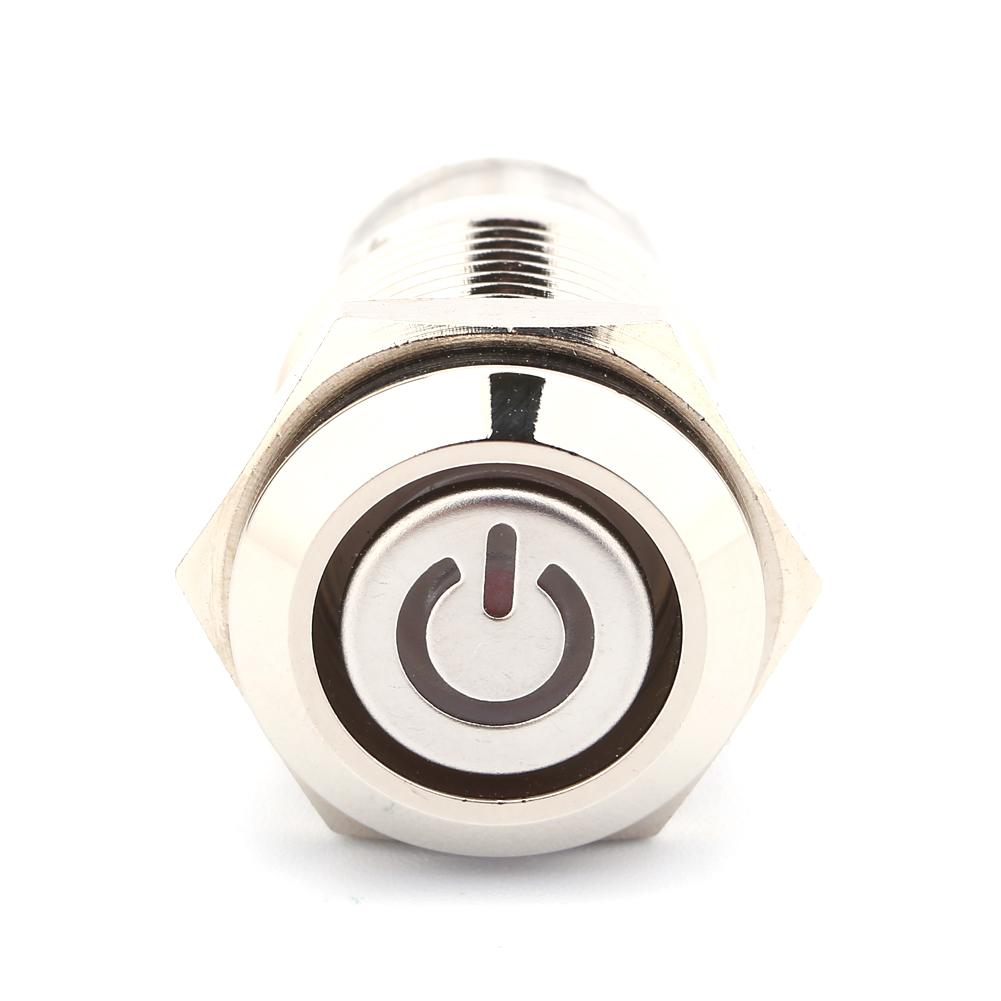 1 piece 16mm 1NO 1NC Connection 12V Metal LED Toggle Switch Latching Push Button