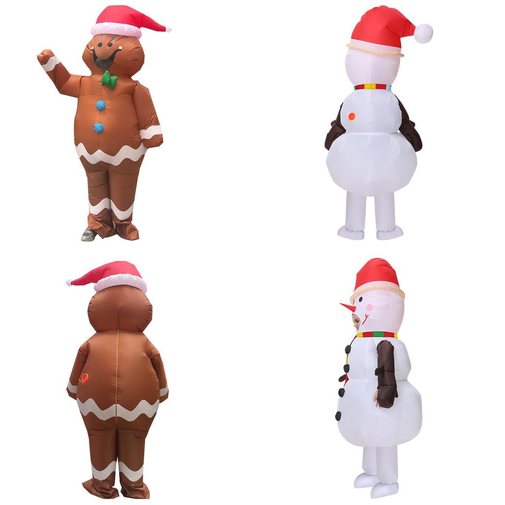 Aufblasbares Erwachsenenkostüm Weihnachtsmann Schneemann Lebkuchenmann für Cosplay- und Halloween-Partys