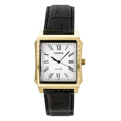 Reloj de Hombre MTP-B190GL-7BV Cuarzo Correa de Cuero Analógica Estándar Esfera Blanca