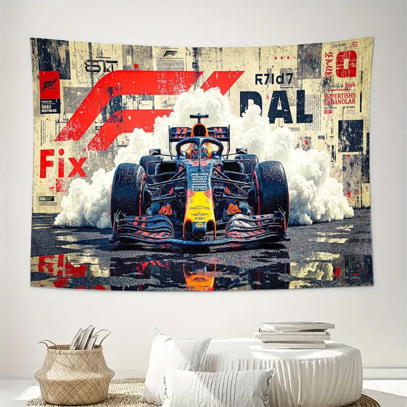 

Racing Car Speed Track Wall Tapestry Machine Washable All Season Decor Print Motorsport Design Home Enhance spatial aesthetics 74x94cm(29x37in)