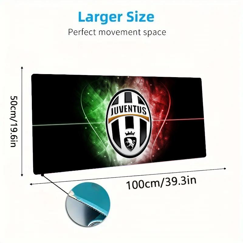 Juventus Football Club Print Cushion Non-slip Laptop Tablet Big Mousepad XXL Mat Mini PC Playmat With Lock edge