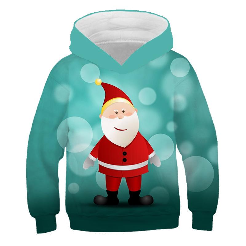 Kawaii Hoodies Christmas 3D Print Santa Snowmen Sweatshirts Boys Girls Hooded Pullovers Kids Fashion Oversized Hoodie Tracksuits