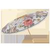 16-Bone three-fold sun umbrella, weather and rain retro wooden handle umbrella, color glue folding sunshade umbrella
