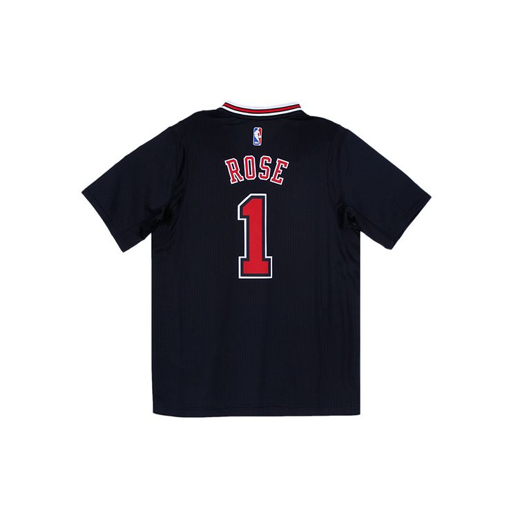 Adidas NBA Derrick Rose 1 Performance Fabric Short Sleeve Jersey Second Away Edition Men Tops Black A58658