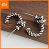 925 Sterling Silver Vintage Earrings For Women Trendy Simple Retro Strip Earring Jewelry Prevent Allergy Party Accessories