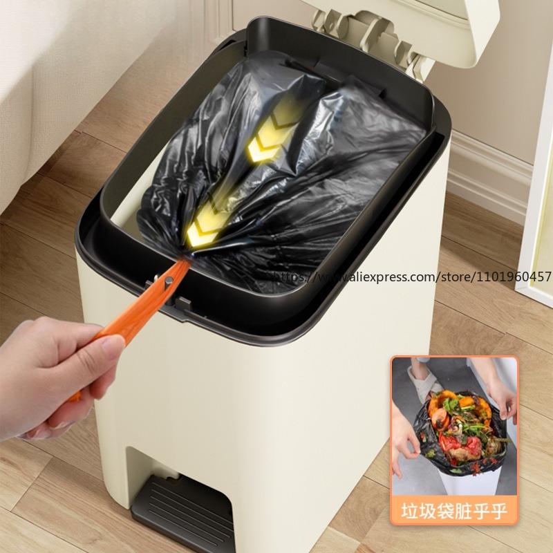 Luxury Large-Capacity Trash Can for Home Lid-Equipped Waste Bin for Kitchen and Living Room Bathroom Bin